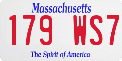 MA license plate 179WS7