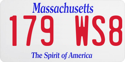 MA license plate 179WS8