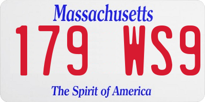 MA license plate 179WS9