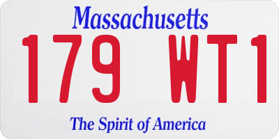 MA license plate 179WT1