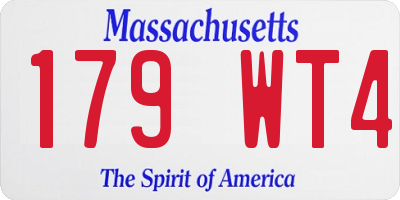 MA license plate 179WT4