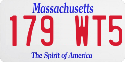 MA license plate 179WT5