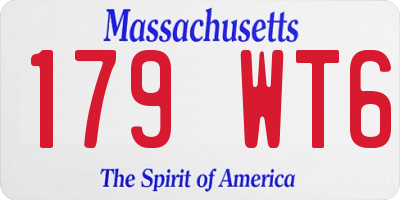 MA license plate 179WT6