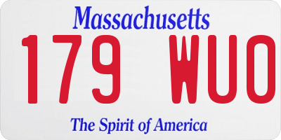 MA license plate 179WU0