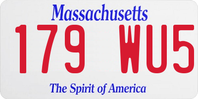 MA license plate 179WU5