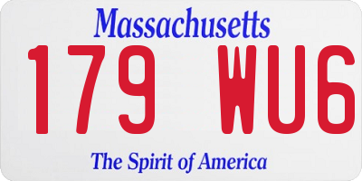 MA license plate 179WU6