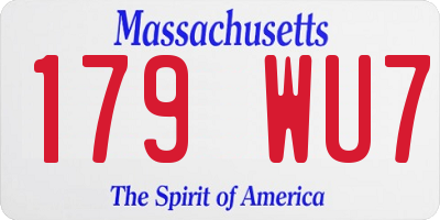 MA license plate 179WU7