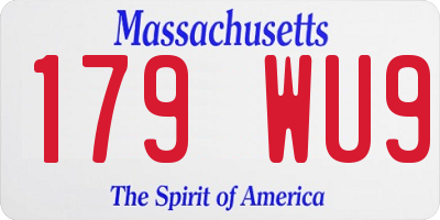 MA license plate 179WU9