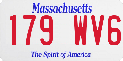MA license plate 179WV6