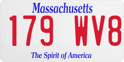 MA license plate 179WV8