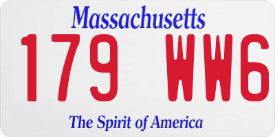 MA license plate 179WW6