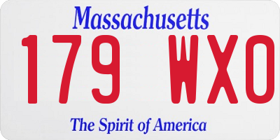 MA license plate 179WX0