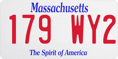 MA license plate 179WY2