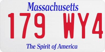 MA license plate 179WY4