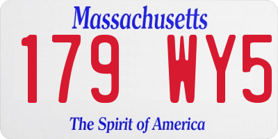 MA license plate 179WY5