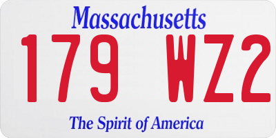 MA license plate 179WZ2