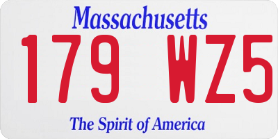 MA license plate 179WZ5