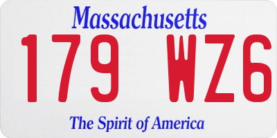 MA license plate 179WZ6