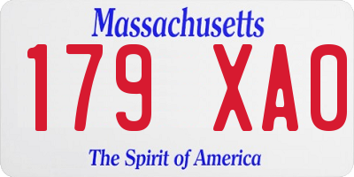 MA license plate 179XA0