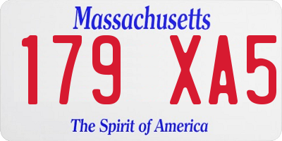 MA license plate 179XA5