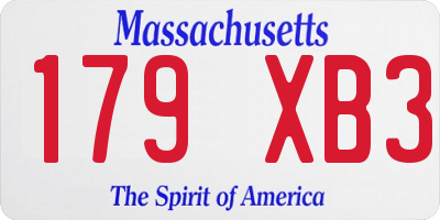 MA license plate 179XB3