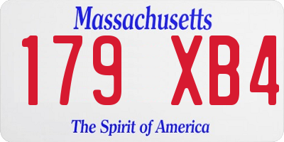 MA license plate 179XB4