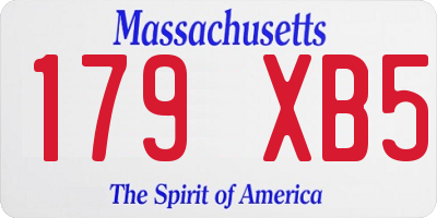 MA license plate 179XB5