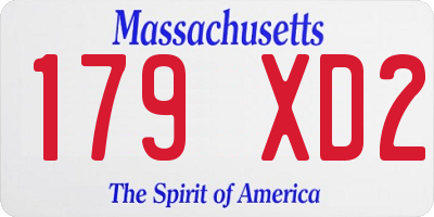 MA license plate 179XD2