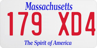 MA license plate 179XD4