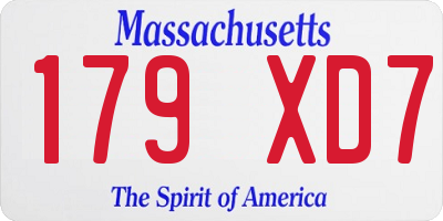 MA license plate 179XD7