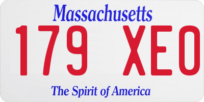 MA license plate 179XE0
