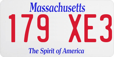 MA license plate 179XE3