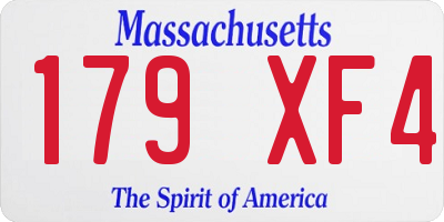 MA license plate 179XF4