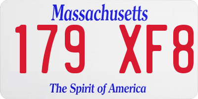 MA license plate 179XF8