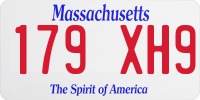 MA license plate 179XH9
