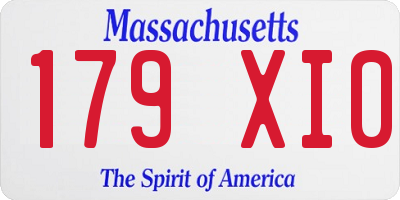 MA license plate 179XI0
