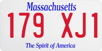 MA license plate 179XJ1
