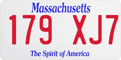 MA license plate 179XJ7