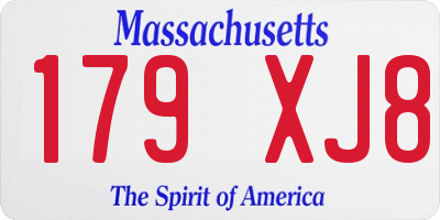 MA license plate 179XJ8