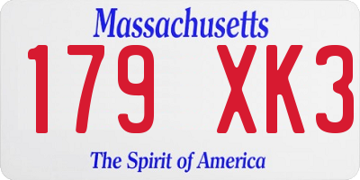 MA license plate 179XK3
