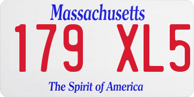 MA license plate 179XL5