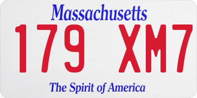 MA license plate 179XM7