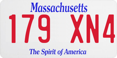 MA license plate 179XN4