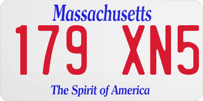 MA license plate 179XN5