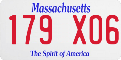 MA license plate 179XO6