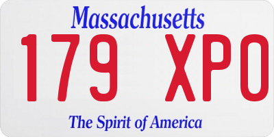 MA license plate 179XP0