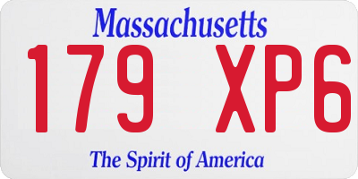 MA license plate 179XP6