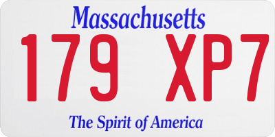 MA license plate 179XP7