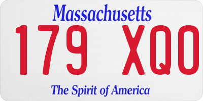 MA license plate 179XQ0