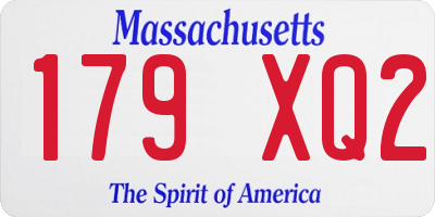 MA license plate 179XQ2